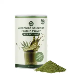 Bio Hanfprotein Pulver 450 g von Greenleaf Selection – Verpackung Vorderseite